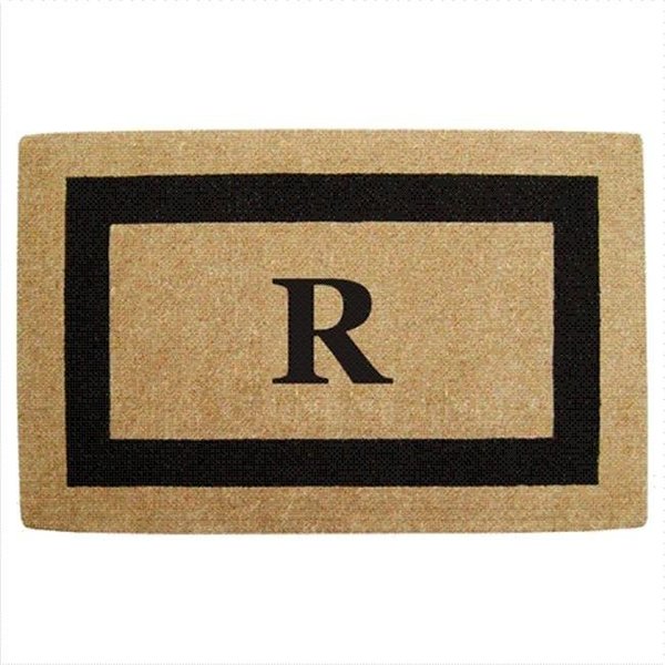 Nedia Home Nedia Home 02080R Single Picture - Black Frame 30 x 48 In. Heavy Duty Coir Doormat - Monogrammed R O2080R